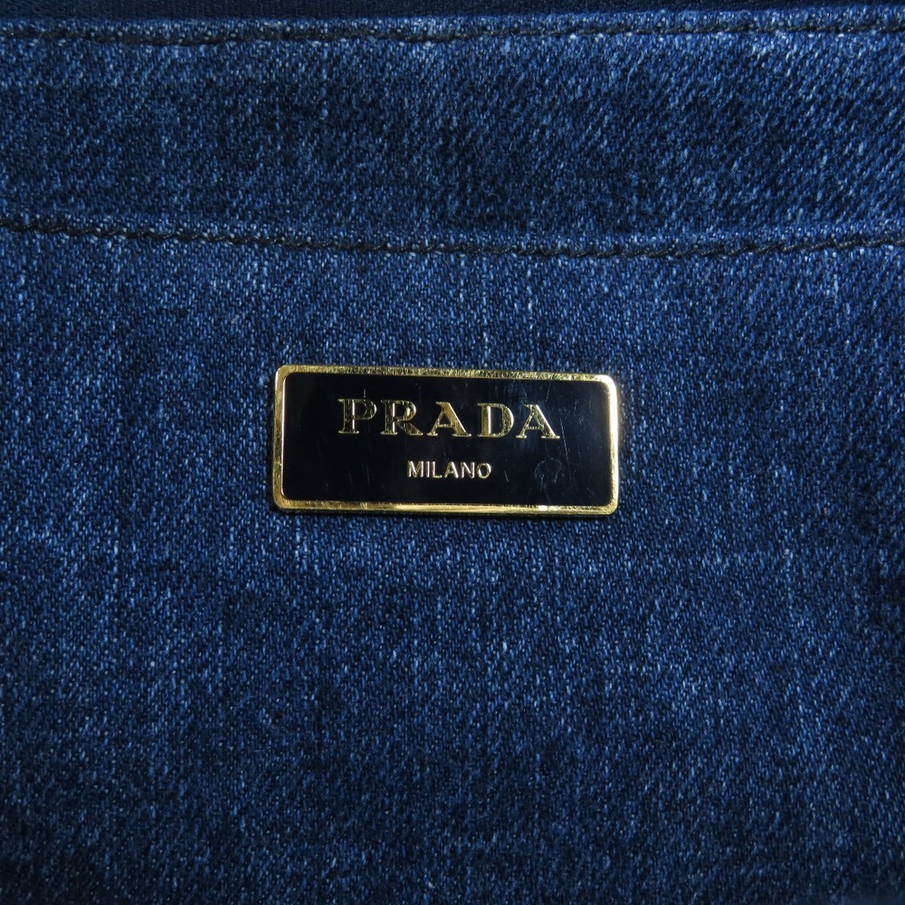 Prada Canapa 2way Tote Bag Denim - Picture 6 of 10